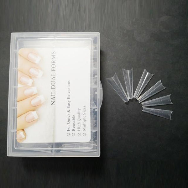 Planet Gates R 120pcs in box Dual Nail Forms French False Tips Builder Poly UV Nail Gel System Acrylic Nail Art Decorations Long Full Cover Easy Tools