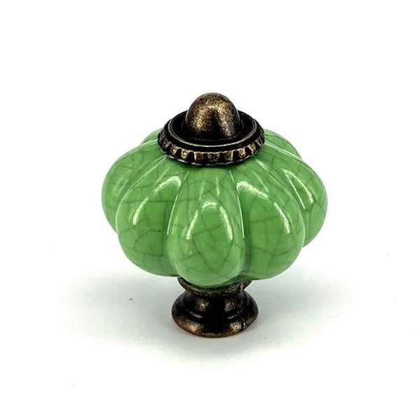 1x Hot selling Pumpkins Knobs Ceramic Kitchen Cupboard Cabinet Wardrobe Baby Children Room Pull Drawer 33mm Porcelain Handle