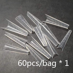 Planet Gates R 60pcs in bag Dual Nail Forms French False Tips Builder Poly UV Nail Gel System Acrylic Nail Art Decorations Long Full Cover Easy Tools