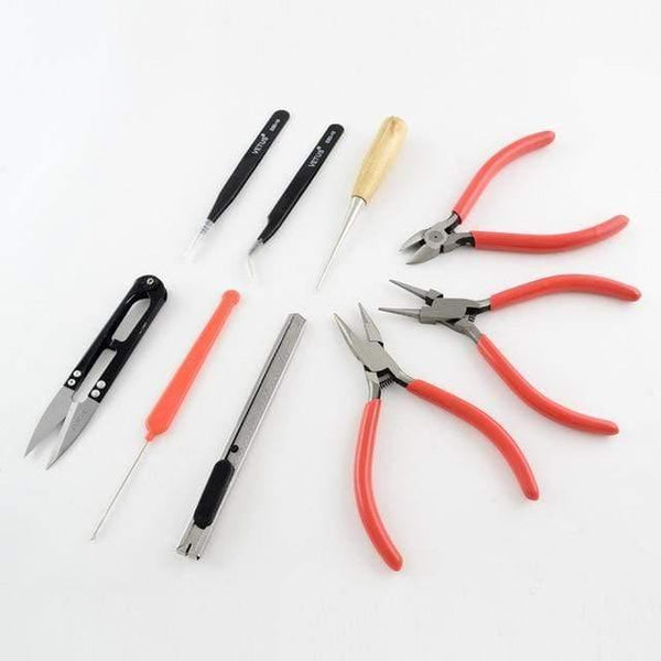 Planet Gates R073-02 Pandahall Jewelry Making DIY Pliers Tools Set Flat Round Nose Pliers Wire Cutter Pliers Rings Scissor Needles Beading Tweezer