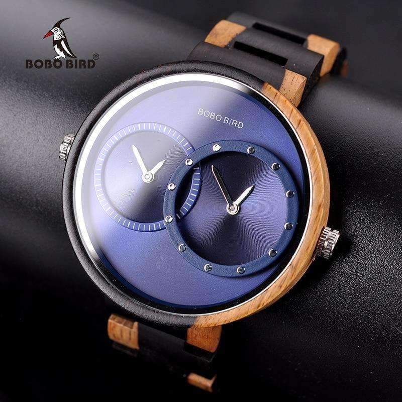 Planet Gates R10-1yellow / China BOBO BIRD Luxury Lover's Wood Watch Men Two Time Zone Display with Special Color New Design Quartz Watches erkek kol saati C-R10