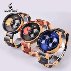 Planet Gates R10-1yellow / China BOBO BIRD Luxury Lover's Wood Watch Men Two Time Zone Display with Special Color New Design Quartz Watches erkek kol saati C-R10
