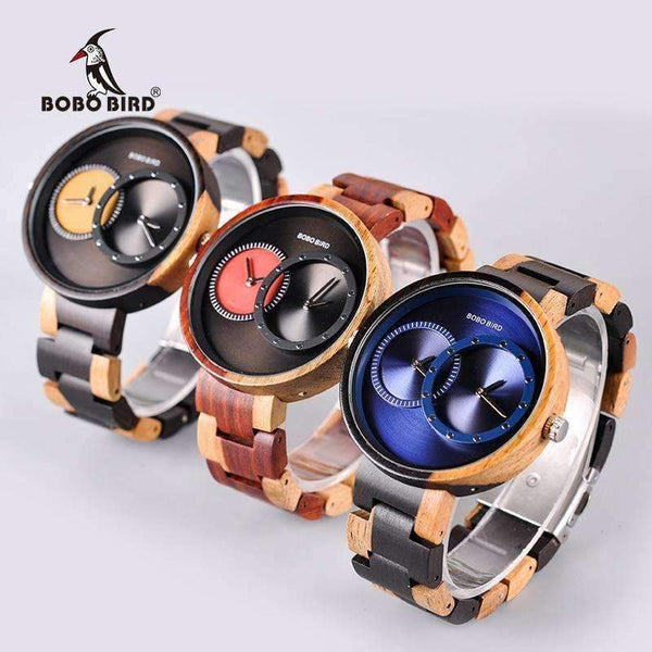 Planet Gates R10-1yellow / China BOBO BIRD Luxury Lover's Wood Watch Men Two Time Zone Display with Special Color New Design Quartz Watches erkek kol saati C-R10