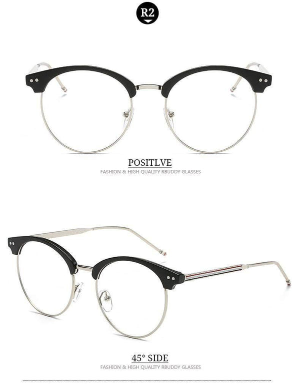 Planet Gates R2 Transparent Glasses Fake Computer Reading Glasses Clear Lens Men Women Optical Eyewear Metal Eyeglasses