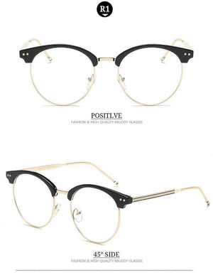 Planet Gates R2 Transparent Glasses Fake Computer Reading Glasses Clear Lens Men Women Optical Eyewear Metal Eyeglasses