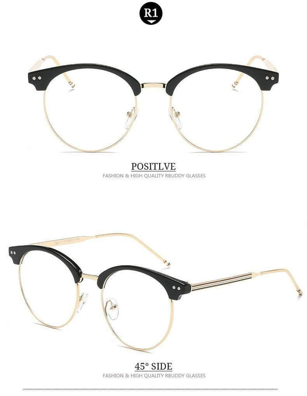 Planet Gates R2 Transparent Glasses Fake Computer Reading Glasses Clear Lens Men Women Optical Eyewear Metal Eyeglasses