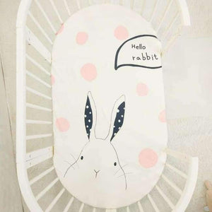 Planet Gates Rabbit Baby Bed Sheet Pure Cotton Crib Mattress Cover For Kids Cute Cartoon Pattern Baby Fitted Sheets Baby Bedding Photography Props