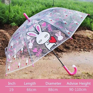 Planet Gates rabbit Cartoon print child's umbrella transparent rain tools for children animals giraffe,frog,tiger,rabbit,bear YS116