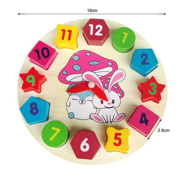 Planet Gates Rabbit Clock Baby Educational Toys Wooden Toys Montessori Early Learning Baby Birthday Christmas New Year Gift Toys for Children Kids