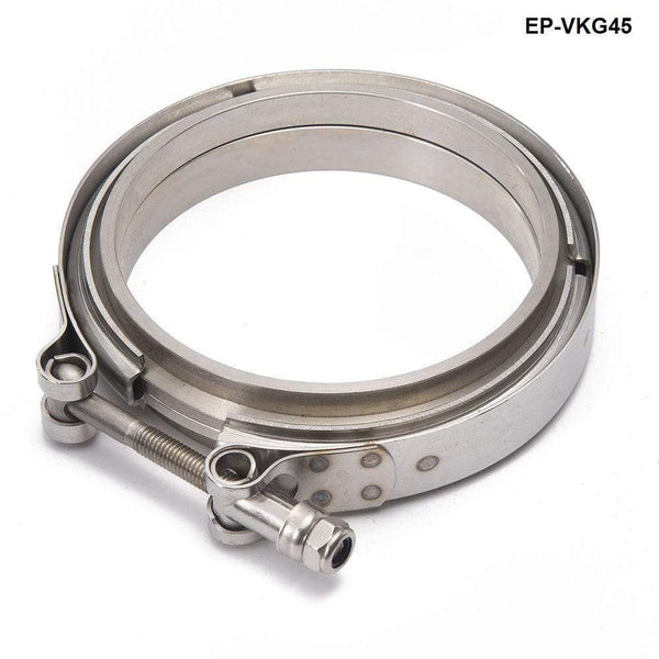 Planet Gates Racing Car T304 Stainless Steel V Band Clamp Flange Assembly For Exhaust Turbo Wastegate  4.5" OD Pipe EP-VKG45