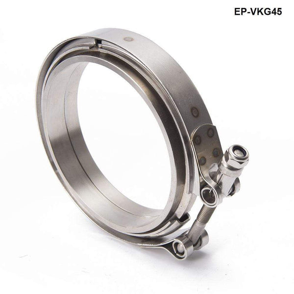 Planet Gates Racing Car T304 Stainless Steel V Band Clamp Flange Assembly For Exhaust Turbo Wastegate  4.5" OD Pipe EP-VKG45
