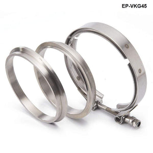 Planet Gates Racing Car T304 Stainless Steel V Band Clamp Flange Assembly For Exhaust Turbo Wastegate  4.5" OD Pipe EP-VKG45