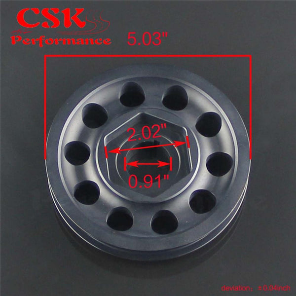Planet Gates Racing Light Weight Alloy Crank Pulley for Civic EK9 Integra DC2 Type R CTR BLACK