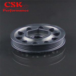 Planet Gates Racing Light Weight Alloy Crank Pulley for Civic EK9 Integra DC2 Type R CTR BLACK