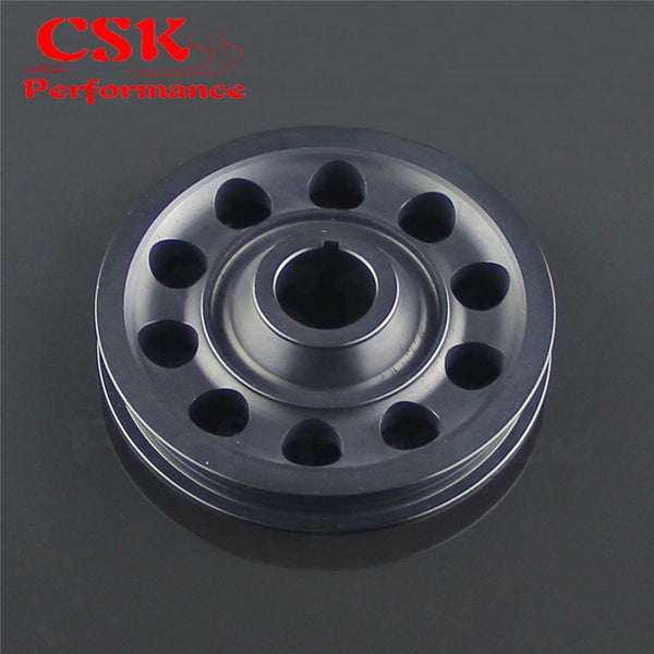 Planet Gates Racing Light Weight Alloy Crank Pulley for Civic EK9 Integra DC2 Type R CTR BLACK