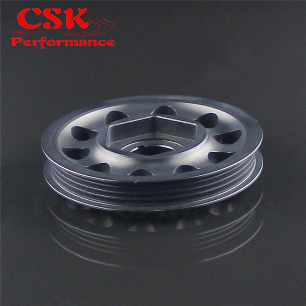 Planet Gates Racing Light Weight Alloy Crank Pulley for Civic EK9 Integra DC2 Type R CTR BLACK