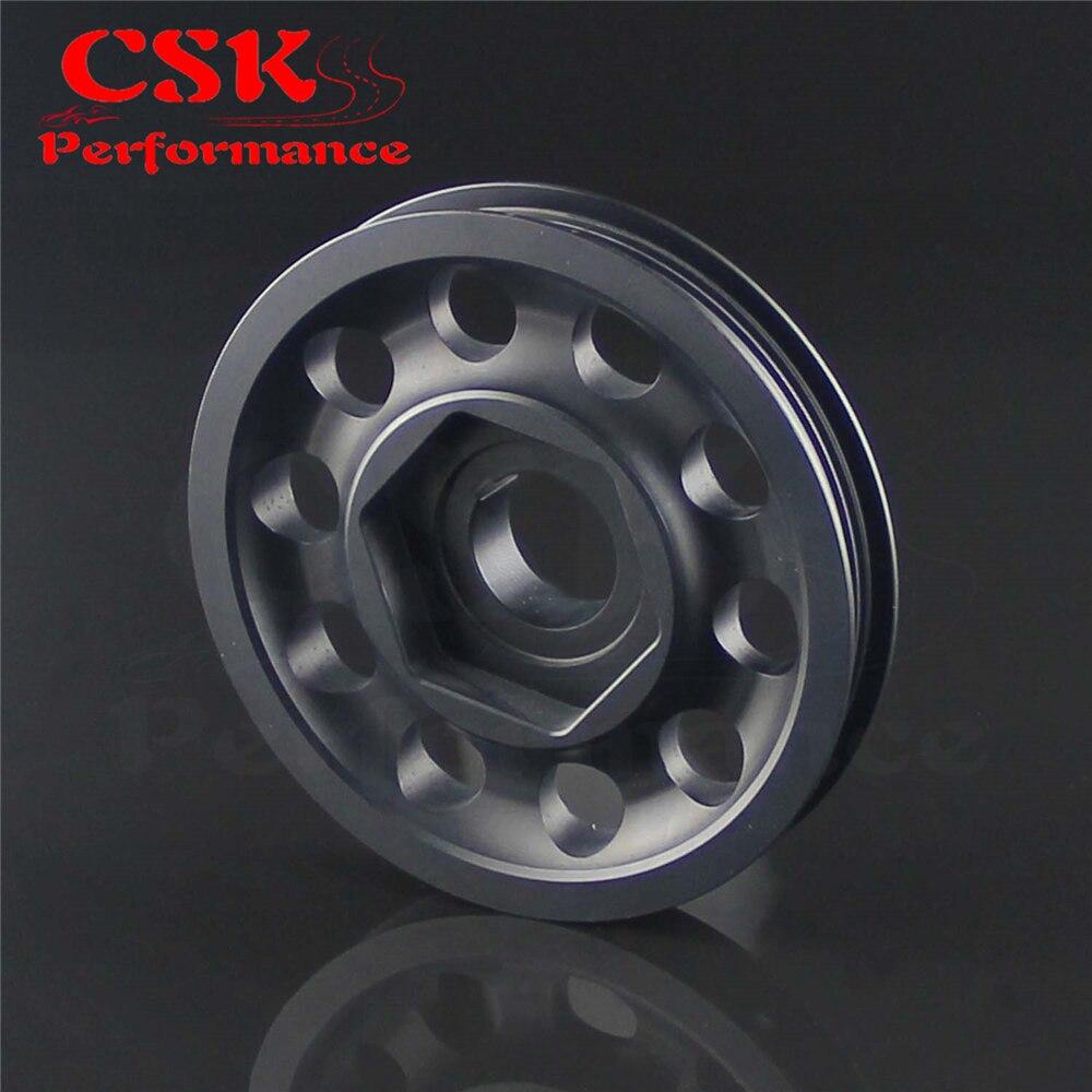 Planet Gates Racing Light Weight Alloy Crank Pulley for Civic EK9 Integra DC2 Type R CTR BLACK