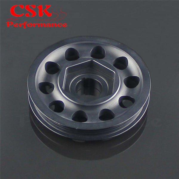 Planet Gates Racing Light Weight Alloy Crank Pulley for Civic EK9 Integra DC2 Type R CTR BLACK