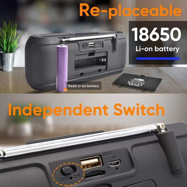 Planet Gates Radio Bluetooth Speaker Stereo Wireless Column 10W With FM Phone Holder Support BT 5.0 TWS Portable Speakers