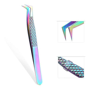 Planet Gates rainbow A TOP Quality Stainless Steel Tweezers Rainbow Color Straight Bend ESD Multifunction Eyelash Tweezers For Nail Sewing DIY
