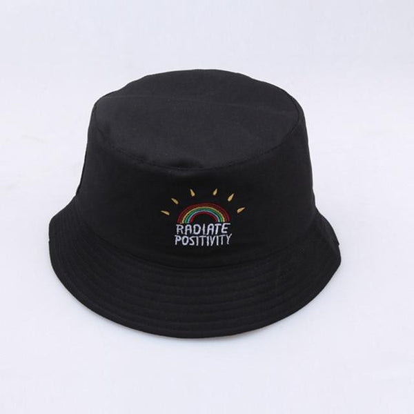 Planet Gates rainbow black Galaxy Stars Print Panama Hat Cap Reversible Bucket Hat Summer Sun Hats For Women Men Gorro