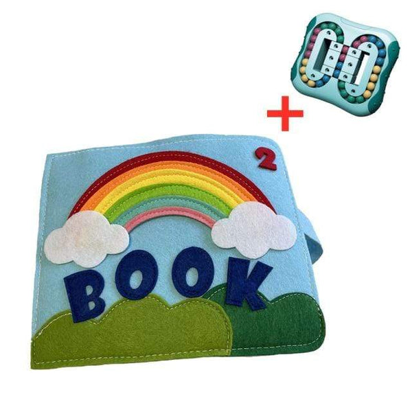 Planet Gates rainbow book C Washable Montessori Baby Busy Board 3D Toddlers Story Cloth Book Early Learning Education Habits Knowledge Developing Toys