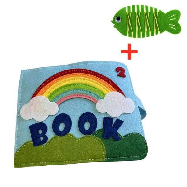 Planet Gates rainbow book D Washable Montessori Baby Busy Board 3D Toddlers Story Cloth Book Early Learning Education Habits Knowledge Developing Toys