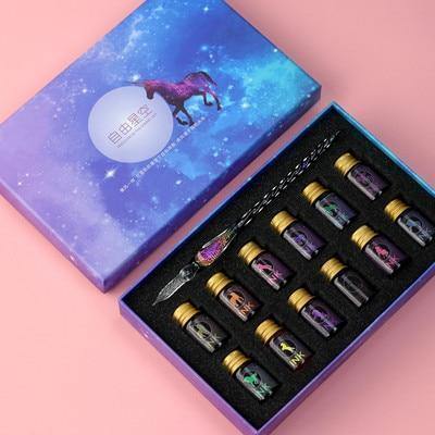 Długopis maczany Planet Gates Rainbow Dream w kreatywnym szklanym pudełku prezentowym z przezroczystym długopisem maczanym