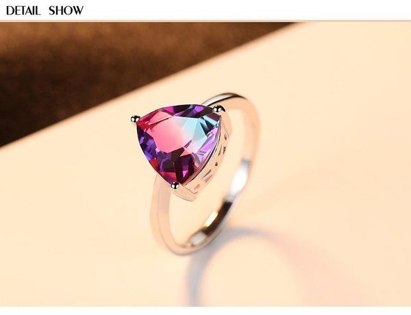 Planet Gates Rainbow Fire Mystic Topaz Finger Rings for Women Anniversary Women 925 Sterling Silver Wedding Ring