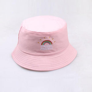 Planet Gates rainbow pink Galaxy Stars Print Panama Hat Cap Reversible Bucket Hat Summer Sun Hats For Women Men Gorro
