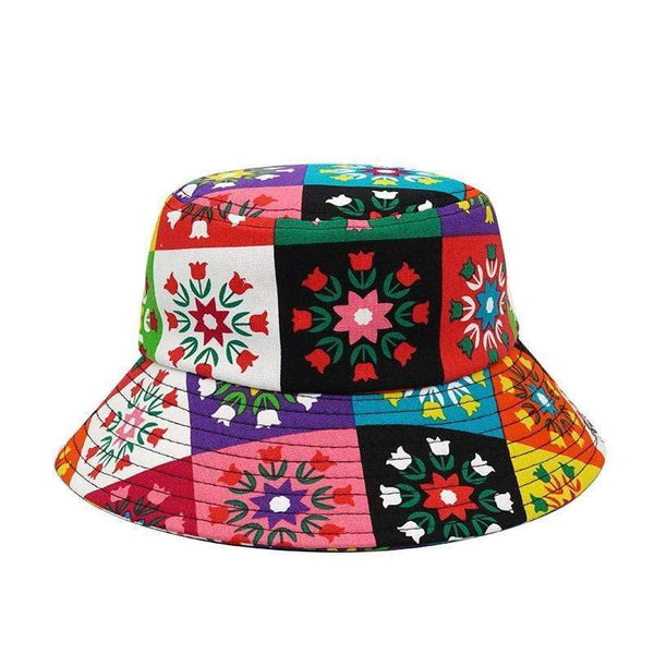 Planet Gates Rainbow Stripe Bucket Hats For Women Floral Outdoor Travel Sun Hat Sun protection Fisherman Cap Men Female Panama