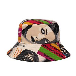 Planet Gates Rainbow Stripe Bucket Hats For Women Floral Outdoor Travel Sun Hat Sun protection Fisherman Cap Men Female Panama