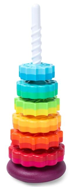 Planet Gates Rainbow tower Baby Shape Sorting Toy  motor skill tactile touch toy 10 months to 3 years  InnyBin soft cube montessori educational toys