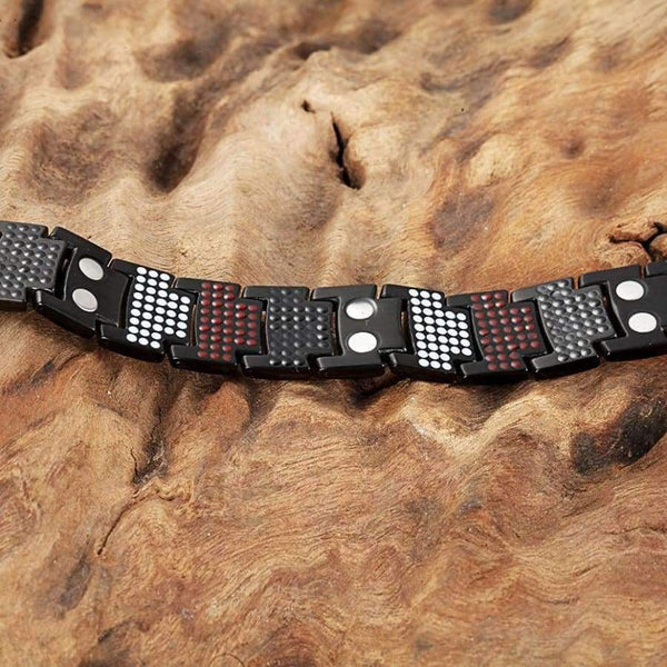 Planet Gates RainSo Male Bracelet Health Germanium Bracelet Charm Black Titanium Magnetic Therapy Bangles Unique Wristband Men Jewelry 1316