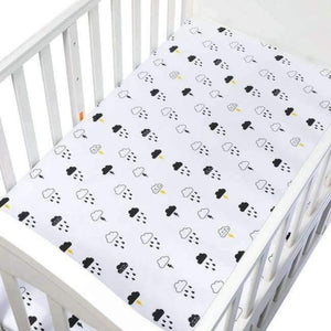 Planet Gates Rainy day Baby Crib Bedding Set Fitted Soft Woven Cotton Sheet  with Unisex Design for Babies Crib Sheets Great gift for Baby