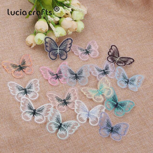 Planet Gates Random Mixed 12pcs 10/12 pcs   Lace Butterfly  Multi-Color Cloth Embroidery Patch  Sew On Polyester DIY Patch  L0919