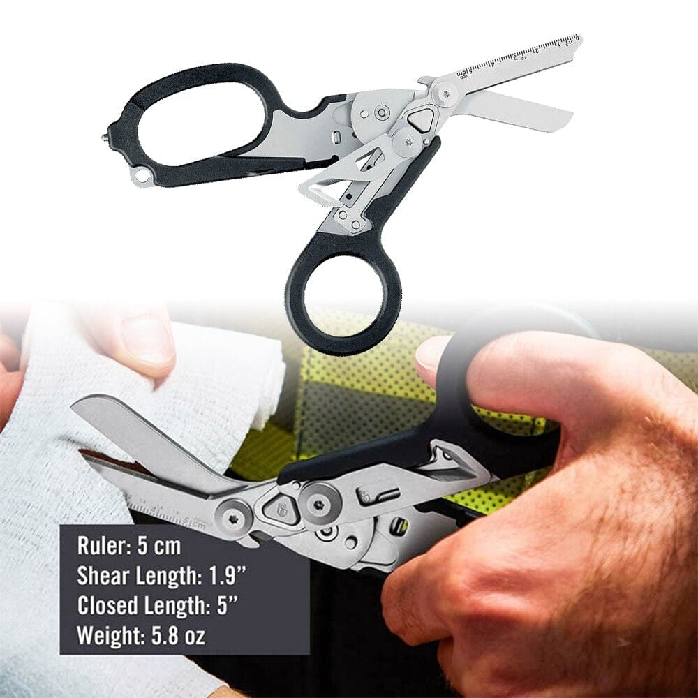 Planet Gates Raptor Emergency Response Shears Multifunctional Outdoor Tools With Glass Breaker Strap Cutter Folding Pliers Safety Hammer