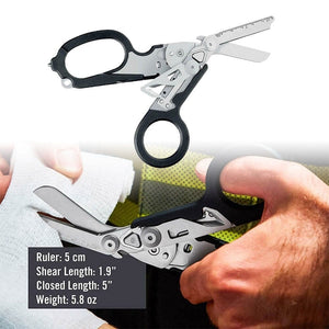 Planet Gates Raptor Emergency Response Shears Multifunctional Outdoor Tools With Glass Breaker Strap Cutter Folding Pliers Safety Hammer