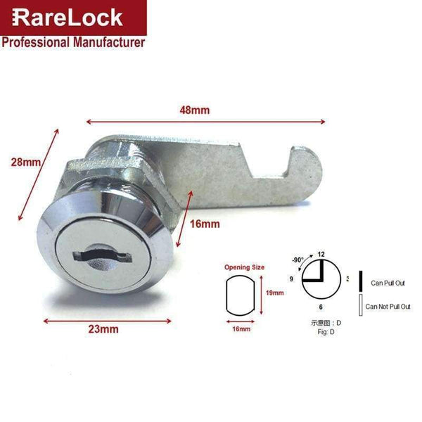 Planet Gates Rarelock 4 Size Security Drawer Cam Lock Cylinder Door Mailbox Cabinet Tool Box Lock  2 Keys Hardware Locks