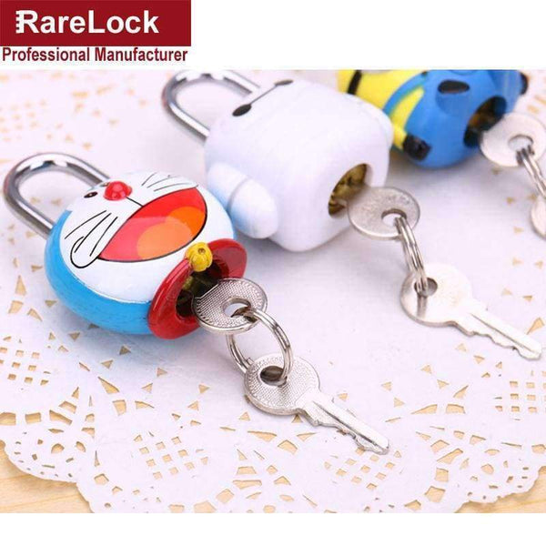 Planet Gates Rarelock Cartoon Colour Brass Padlock with 2 Keys for Drawer Door Jewelry Box Bags Lock DIY Furniture Hardware a