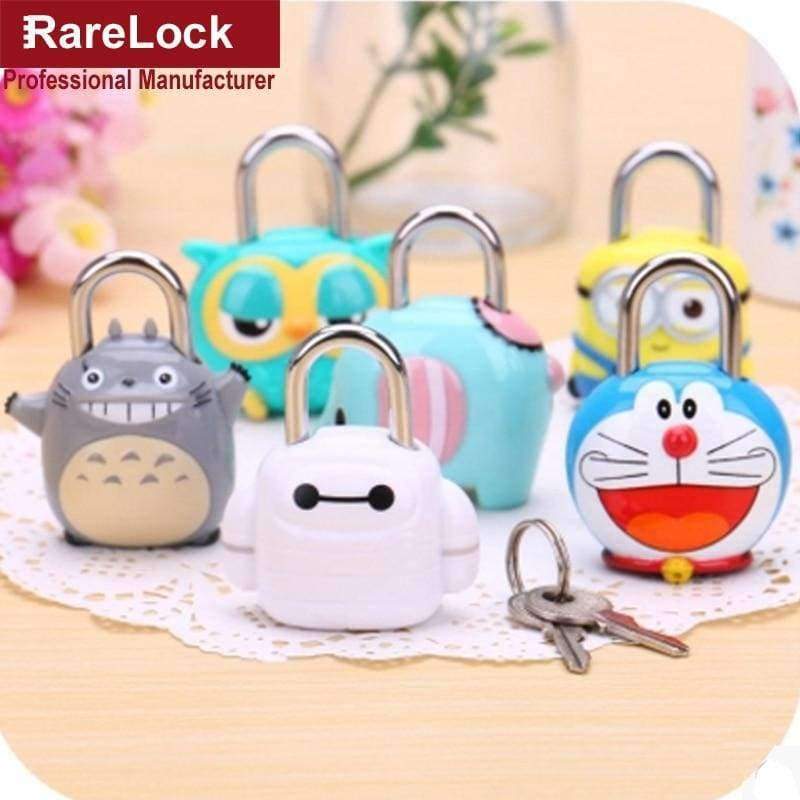 Planet Gates Rarelock Cartoon Colour Brass Padlock with 2 Keys for Drawer Door Jewelry Box Bags Lock DIY Furniture Hardware a