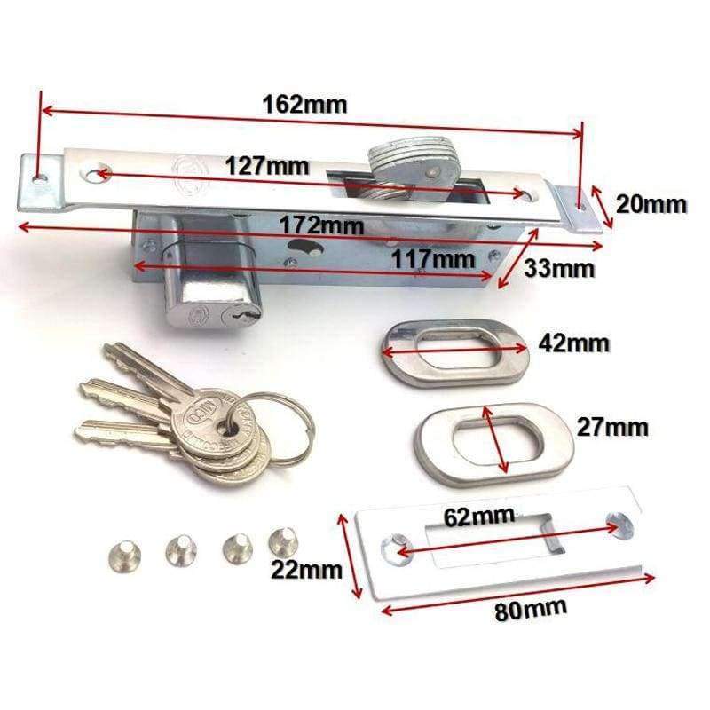 Planet Gates Rarelock Christmas Supplies Sliding Door  Lock with 3 Keys for Bedroom Balcony Bathroom Accessory Home Security Hardware f