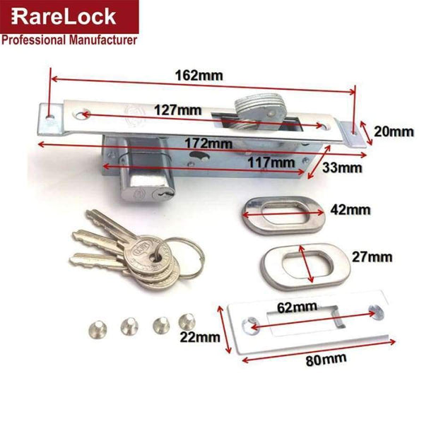 Planet Gates Rarelock Christmas Supplies Sliding Door  Lock with 3 Keys for Bedroom Balcony Bathroom Accessory Home Security Hardware f