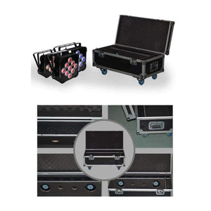 Planet Gates Rasha Hex V9 6X LOT 9pcs*10W 4in1 RGBA/RGBW Battery Powered Wireless LED Flat Par Can,ADJ LED Par Light With Charging Road Case