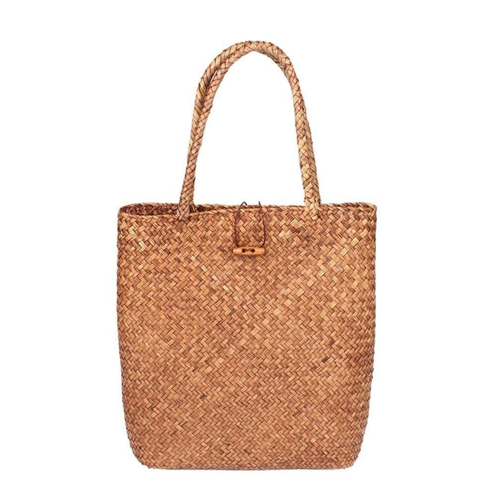 Planet Gates Rattan Straw Bag Flower Basket Storage Tote Female Bags Travel Handbag Shopping Braided Hand Bag For Women Girl