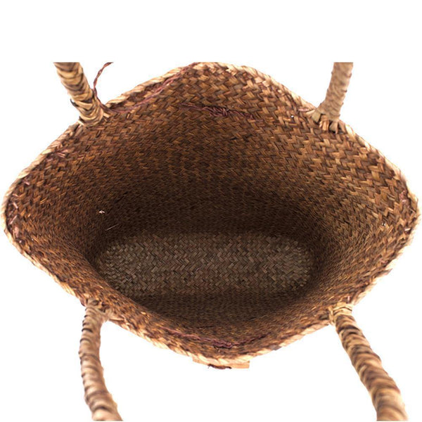 Planet Gates Rattan Straw Bag Flower Basket Storage Tote Female Bags Travel Handbag Shopping Braided Hand Bag For Women Girl