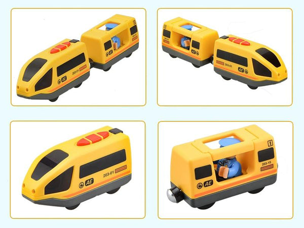 Planet Gates RC Electric Train Set With Carriage Sound and Light Express Truck FIT Wooden Track Children Electric Toy Kids Toys