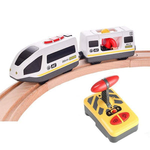 Planet Gates RC Electric Train Set With Carriage Sound and Light Express Truck FIT Wooden Track Children Electric Toy Kids Toys