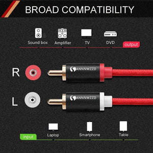 Planet Gates RCA Cable 2RCA to 2 RCA Male to Male Audio Cable Gold-Plated RCA Audio Cable 1m 2m for Home Theater DVD TV Amplifier CD Soundbox