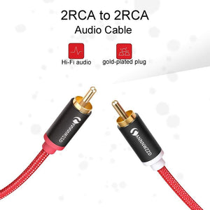 Planet Gates RCA Cable 2RCA to 2 RCA Male to Male Audio Cable Gold-Plated RCA Audio Cable 1m 2m for Home Theater DVD TV Amplifier CD Soundbox